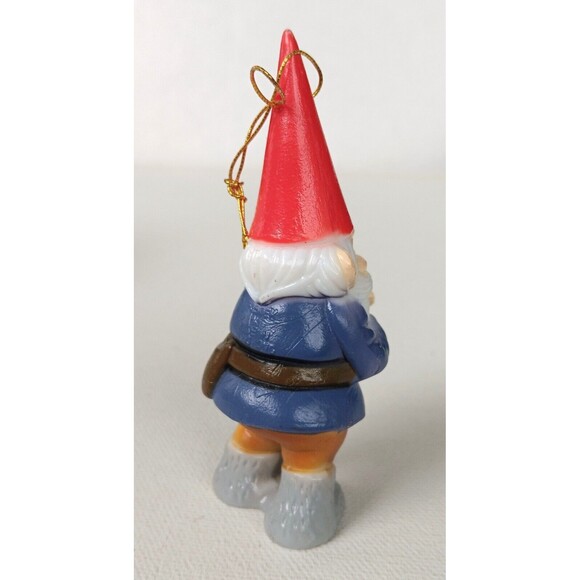 Vintage Uniboek Gnome Christmas Ornament Hard Plastic Hong Kong 3.5" - Picture 4 of 8